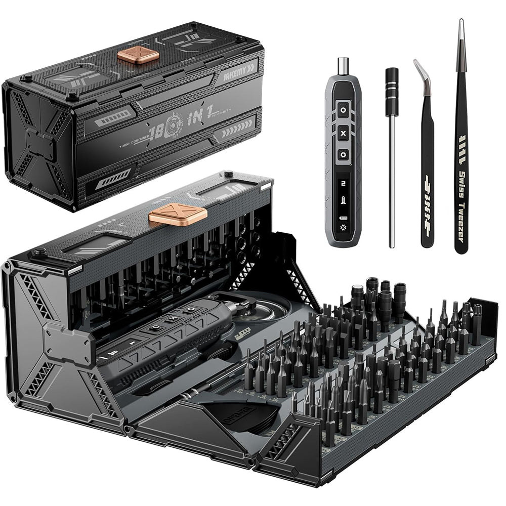 JAKEMY 180 in 1 Ratchet Screwdriver Multibit Precision Screwdriver Set Electronic Repair Tool Kit in Case Professional for DIY, PC, Phone, Laptop, Computer, Ring Doorbell, Xbox, Watch, Eyeglasses