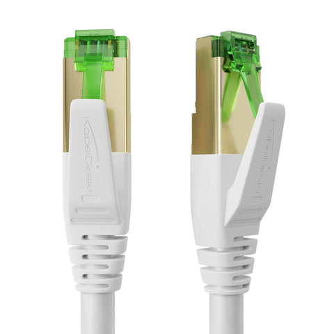 KabelDirekt – Cat 7 Network Cable – 25m – 10 Gigabit LAN Cord & Ethernet Cable – Available in 0.25-30m (suitable for high-speed networks, PC, gaming, switch, router and modem, RJ45 – white)