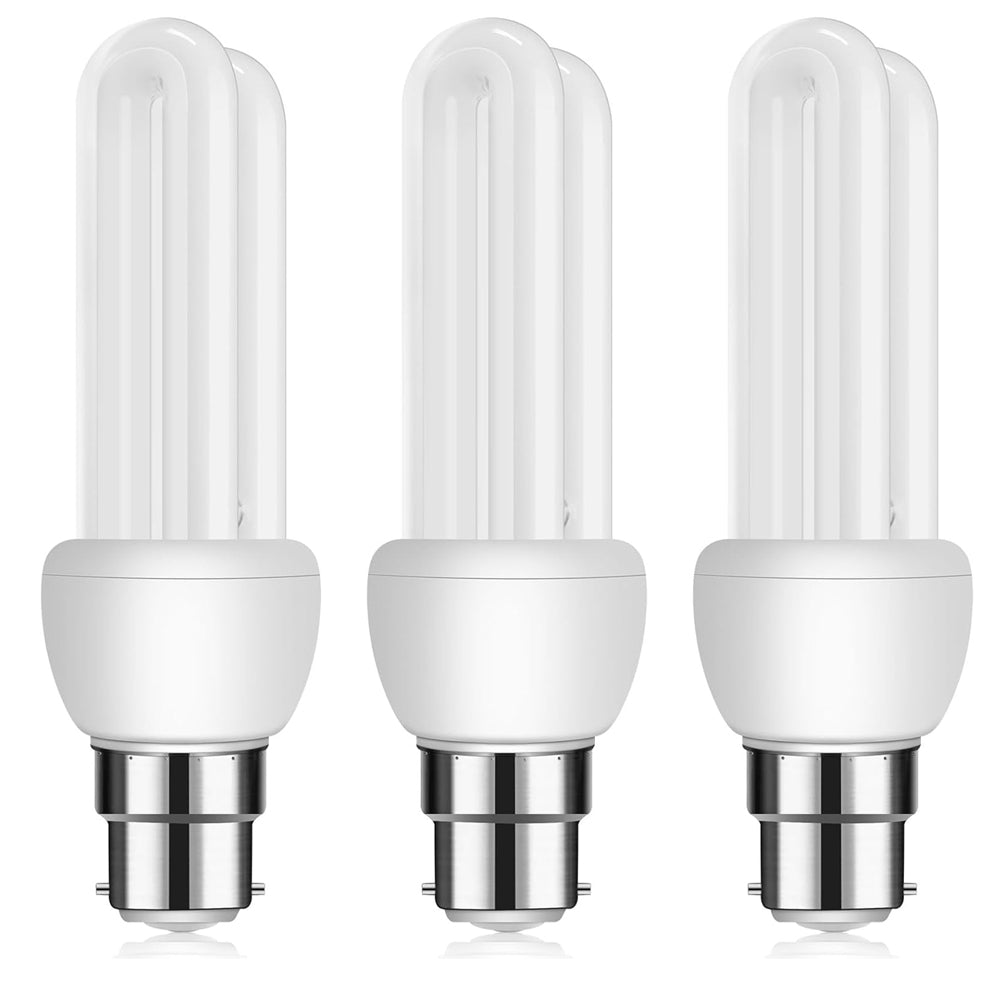B22 11W CFL Energy Saving Bayonet Light Bulb 3 Pack