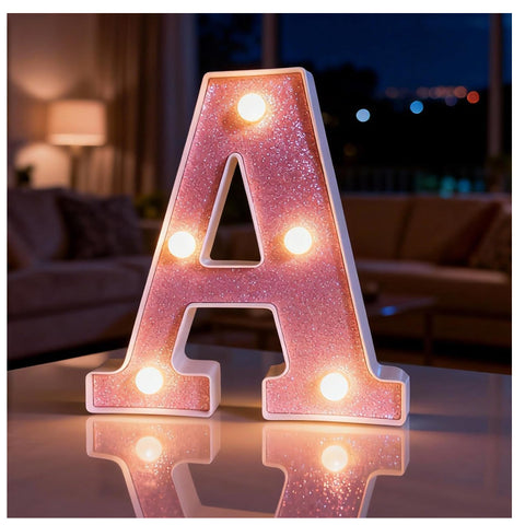 Light Up Letter A Pink LED Battery Powered Night Light