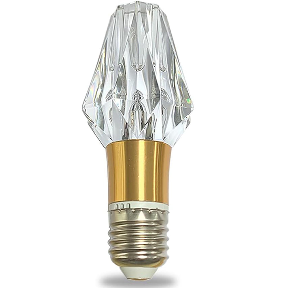 Acrylic Crystal Bulb 5W Edison Screw Bulb 85-265V, 6500K White Light, E27 Base Professional Decorative Bulb (1 Count E27-B004) [Energy Class F]