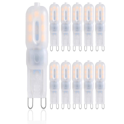 G9 LED Bulbs Warm White Dimmable 2.5W 10 Pack