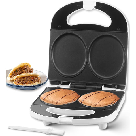 Double Mini Pancake Maker – 2 x 4-Inch Electric Griddle for Pancakes, Arepas, Cookies & Eggs – 230V UK Plug White