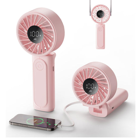 Portable Handheld Fan 4000mAh 6-Speed Foldable Mini Fan