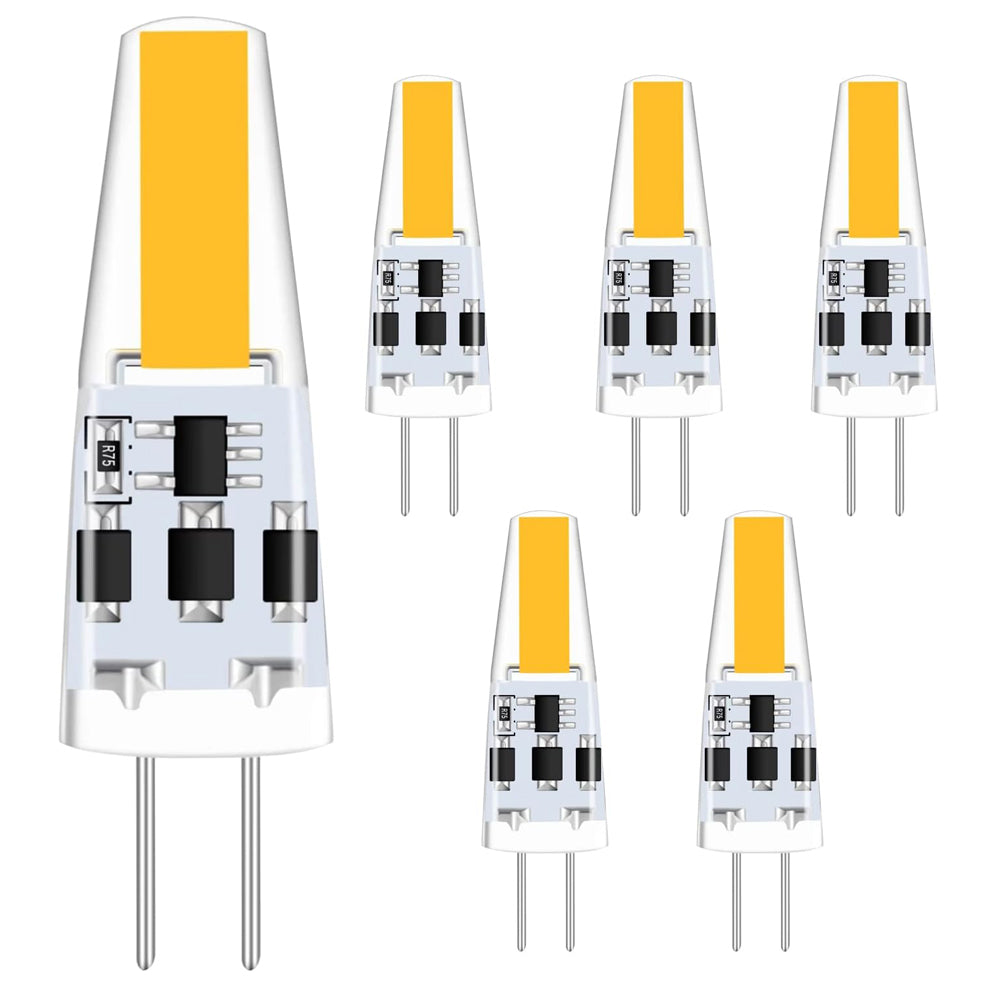 6 Pack G4 LED Bulbs 2W Warm White Energy Saving