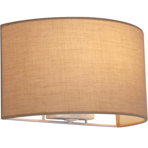 Taupe Fabric Wall Light with Switch E27 Bedside Lamp