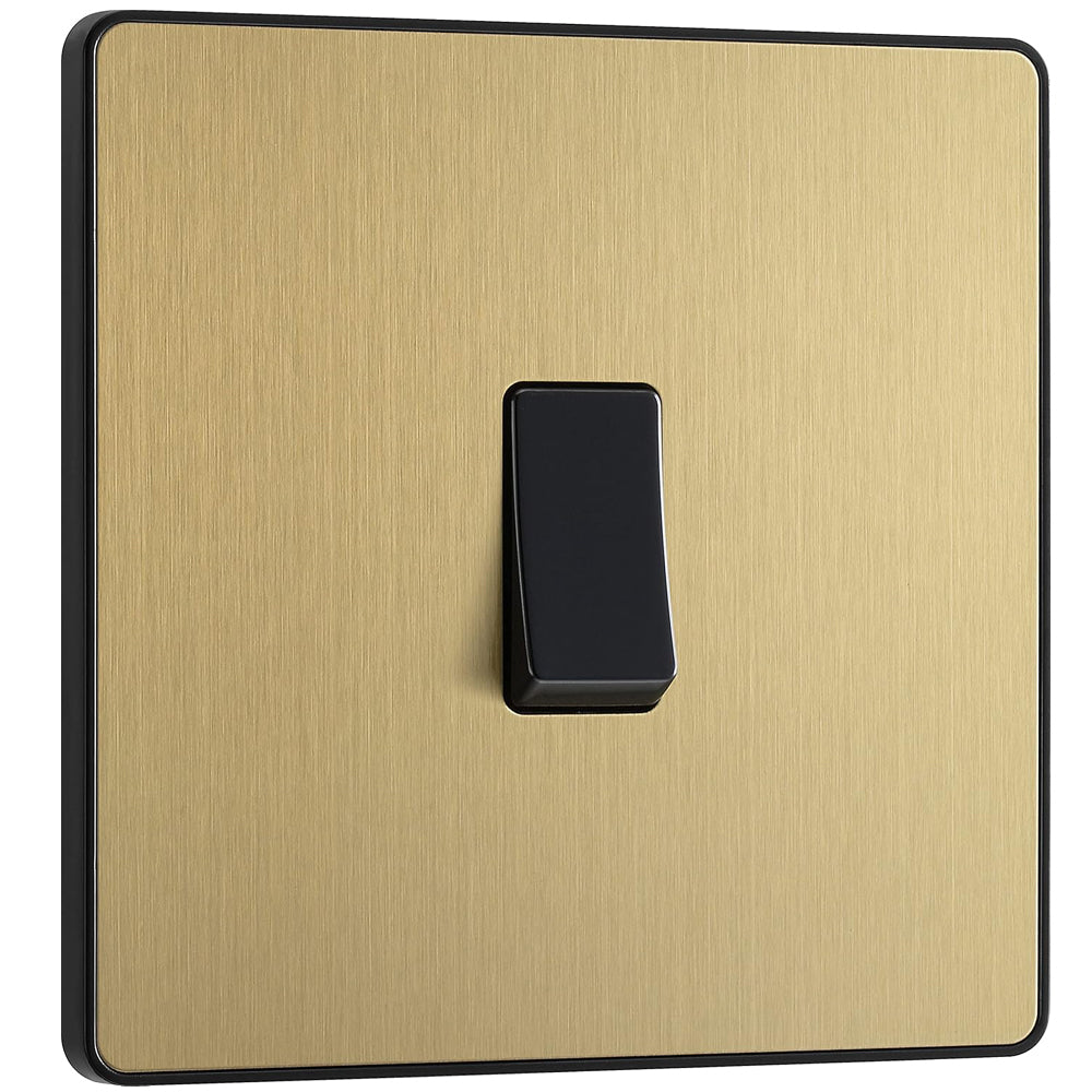 2 Way Screwless Satin Brass Light Switch
