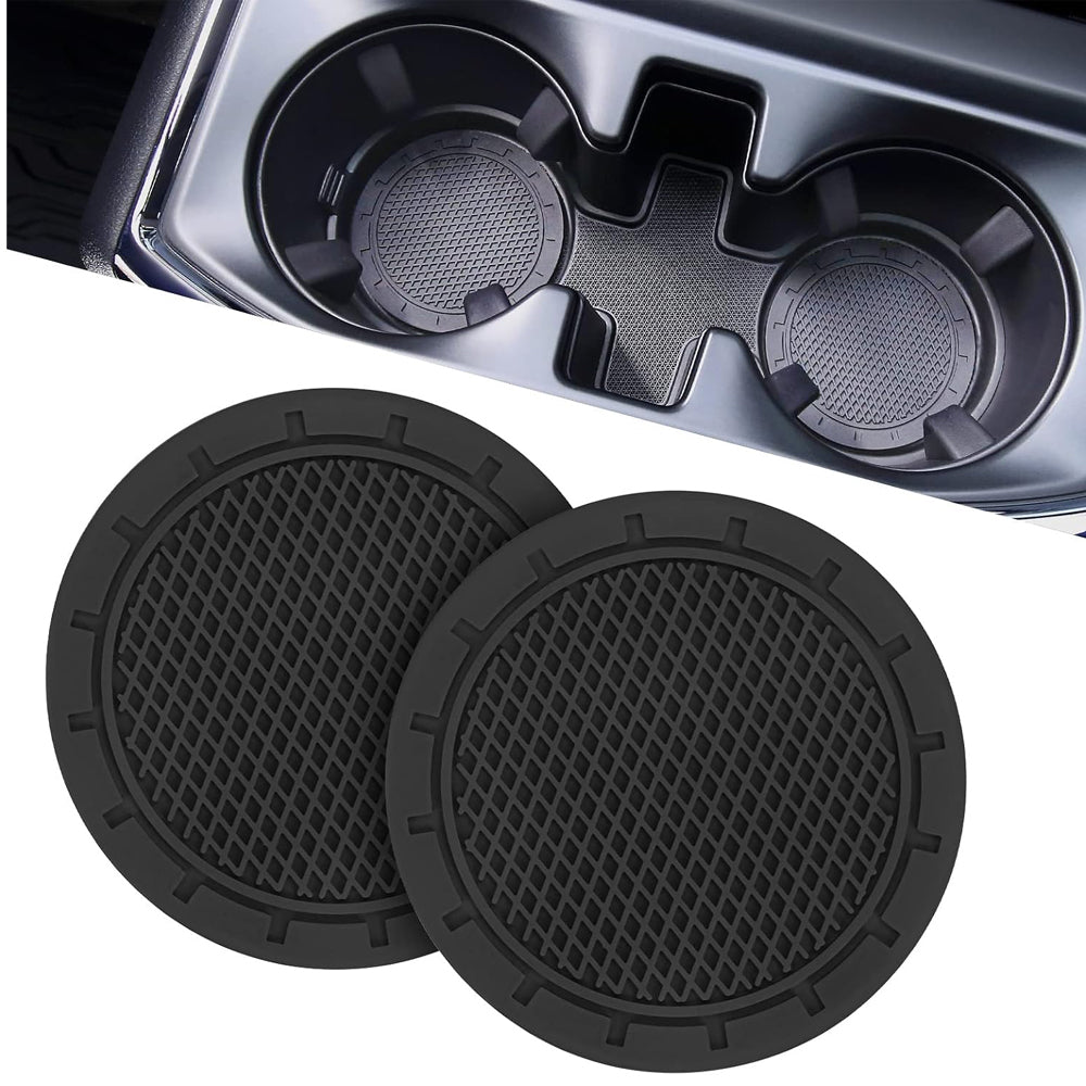 Universal Silicone Car Cup Holder Coasters – Anti-Slip 2.67 Inch (2 Pcs)
