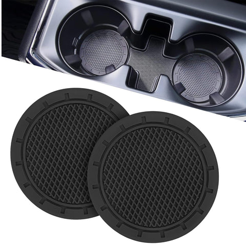 Universal Silicone Car Cup Holder Coasters – Anti-Slip 2.67 Inch (2 Pcs)