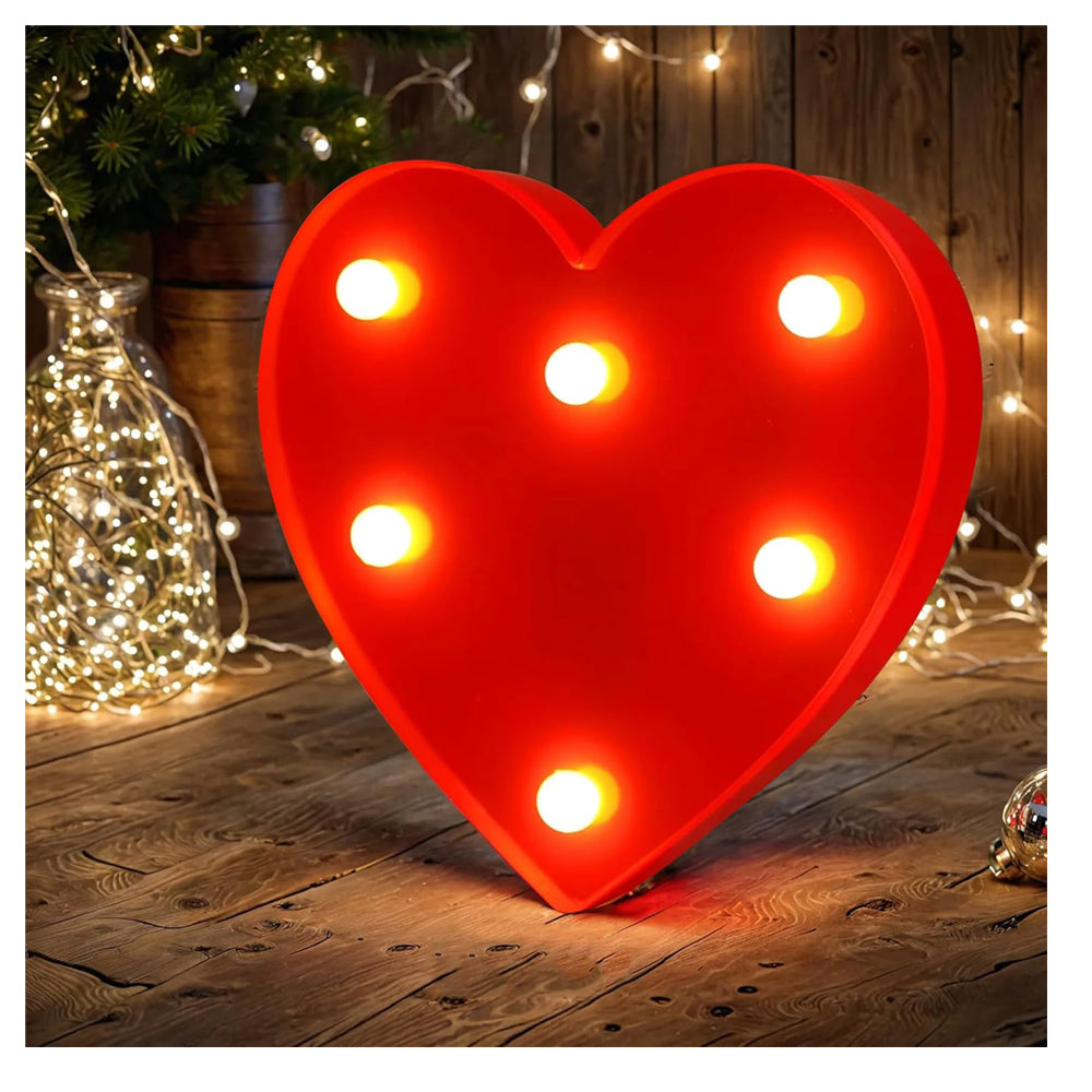 LED Alphabet Light Sign for Women, Birthday Party, Christmas, Valentine's Day, Home Bar, Tabletop Wall-mounted Decorative Light (Heart Shape)