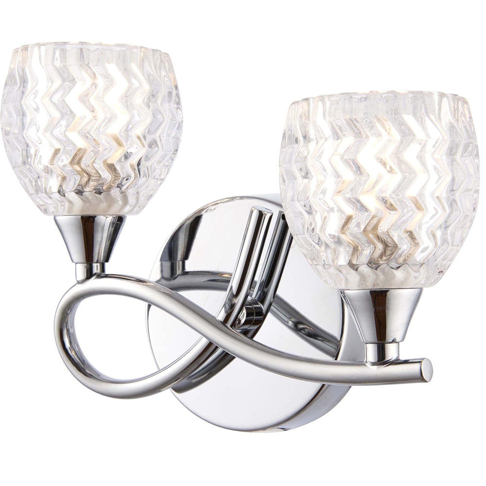 Reagan Decorative Dimmable Twin Wall Light Chrome