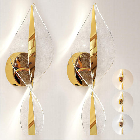 HOMCOM LED Spiral Wall Lamp 2 Pack Gold