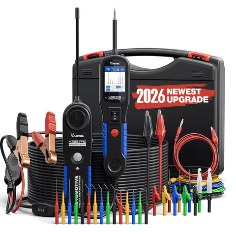 VDIAGTOOL V200 PRO Upgrade Kit Automotive Power Circuit Probe Tester with 30PCS Back Probe,12/24V Car Electric Open Short Circuit Break Finder,AC/DC Voltage Component Relay Fuse Test 40Ft Cable Tracer