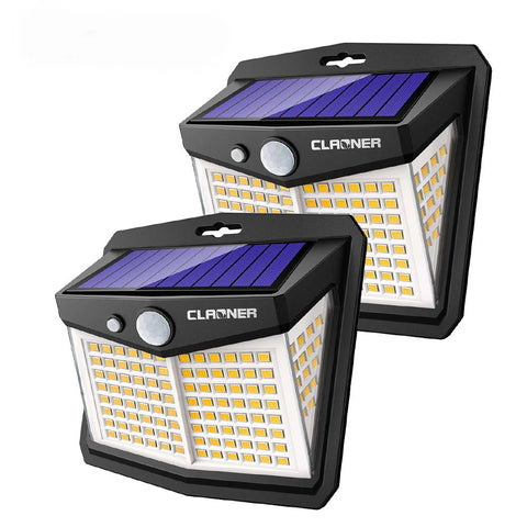 Warm Lighting Solar Wall Lights PIR Motion Sensor Outdoor Garden Lamp