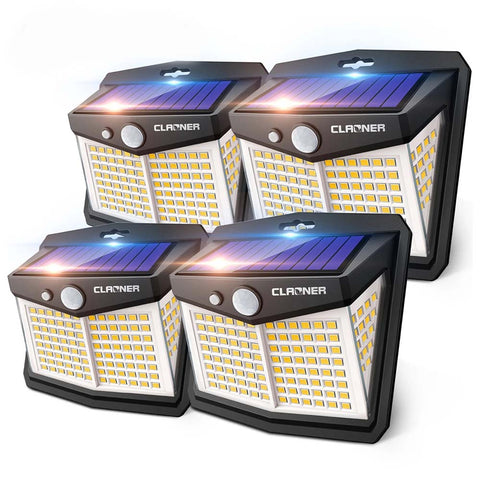 Warm Lighting Solar Wall Lights PIR Motion Sensor Outdoor Garden Lamp