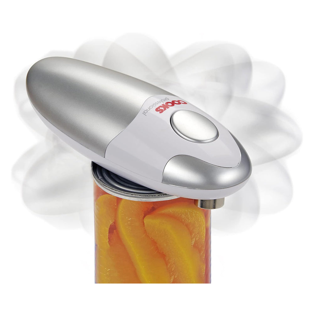 Cooks Professional Electric Can Opener – Silver, Cordless, Hands-Free