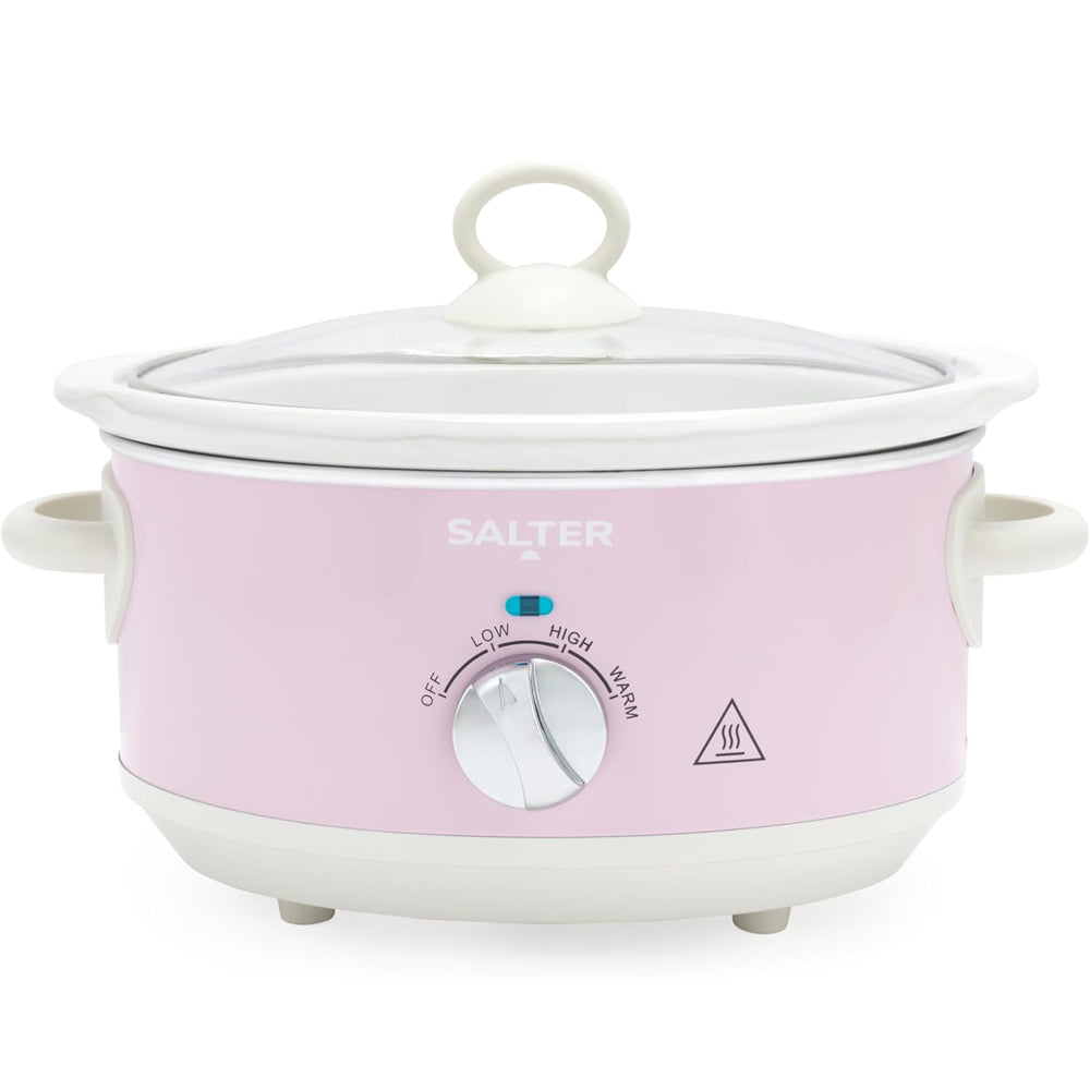 Salter Retro Pink 3.5L Slow Cooker – Electric Ceramic Pot 200W