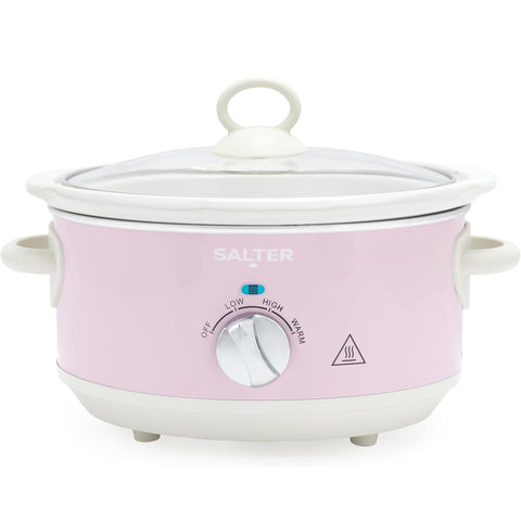 Salter Retro Pink 3.5L Slow Cooker – Electric Ceramic Pot 200W