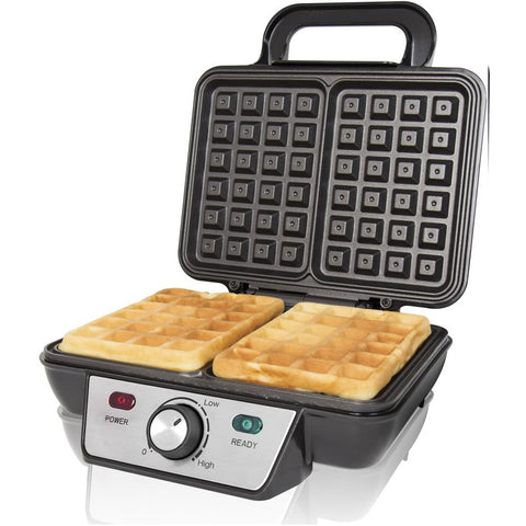 Two Slice Deep Fill Waffle Maker – Non-Stick Plates, Adjustable Temperature, Stainless Steel, Cool Touch Handle, 1000W UK