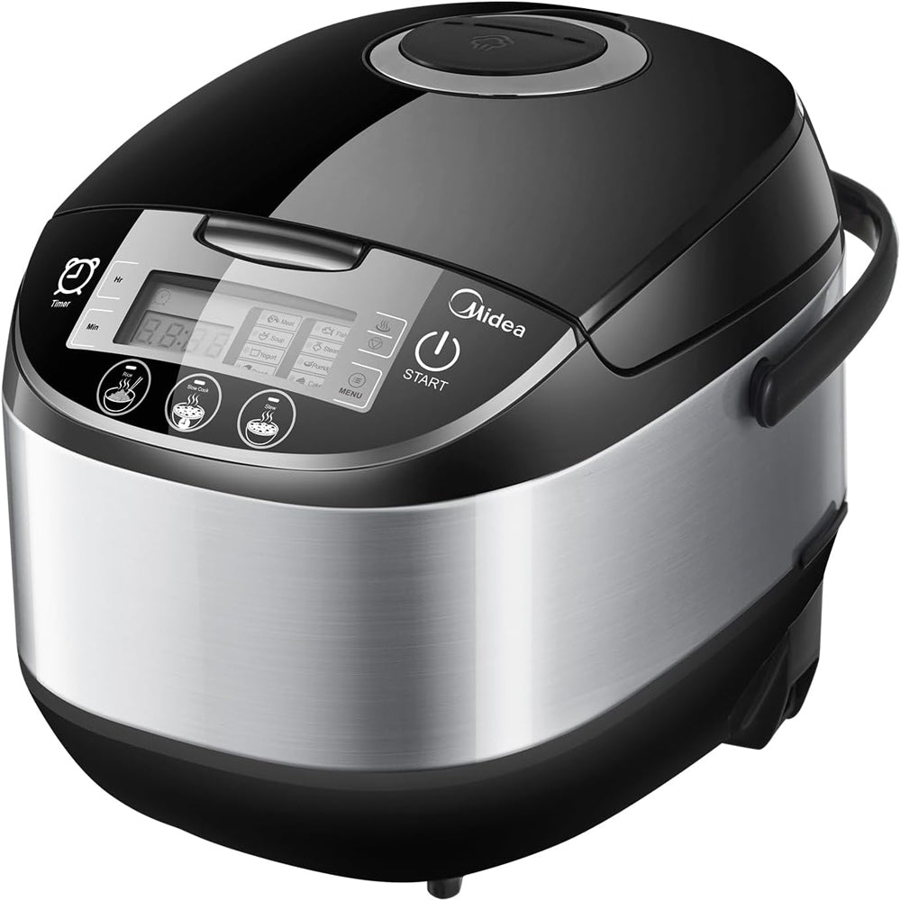 Midea 10 Cup Rice Cooker with Steamer 5L – Black