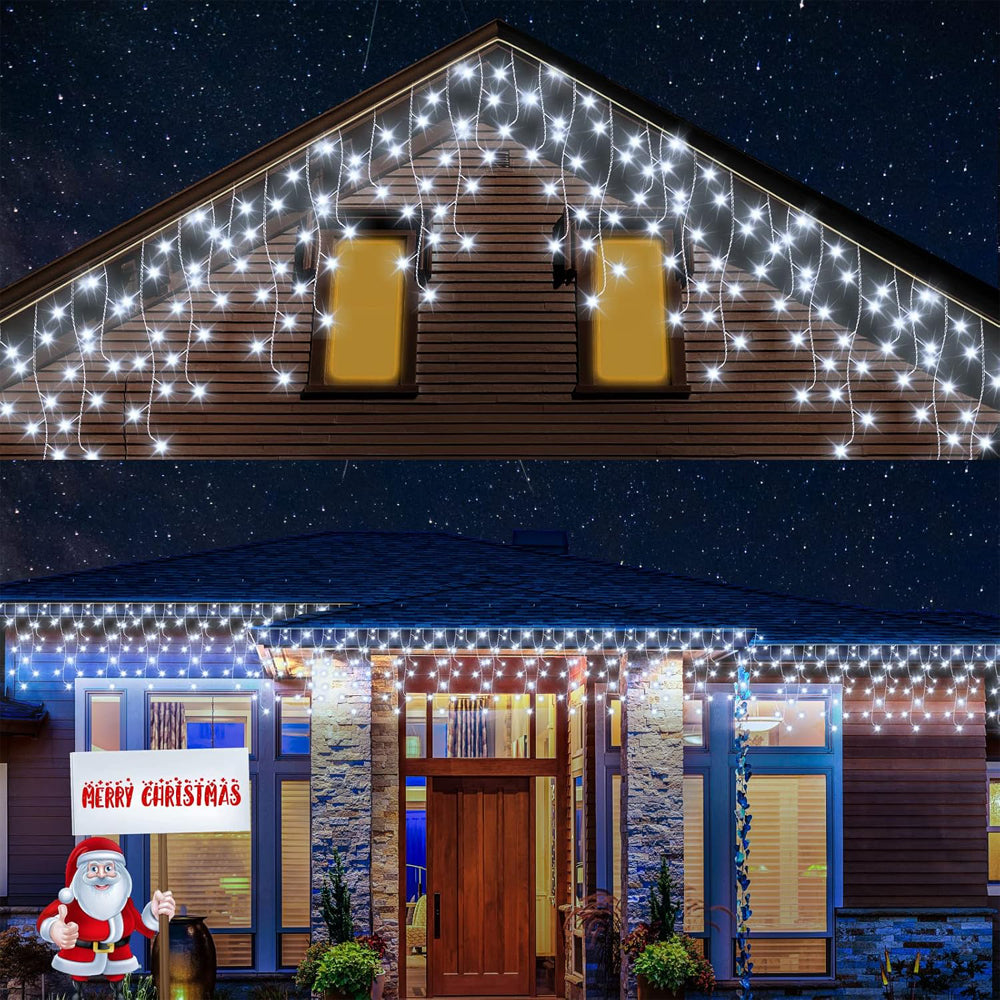 cshare Icicle Lights Outdoor 15M 360 LEDs Cool White Waterproof