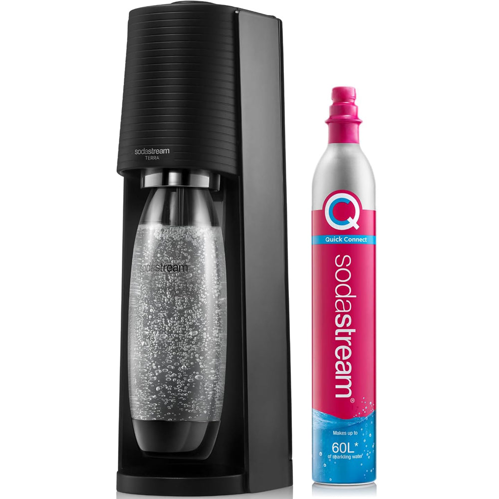 SodaStream Terra Sparkling Water Maker – Black – Quick Connect CO2 System – 60L