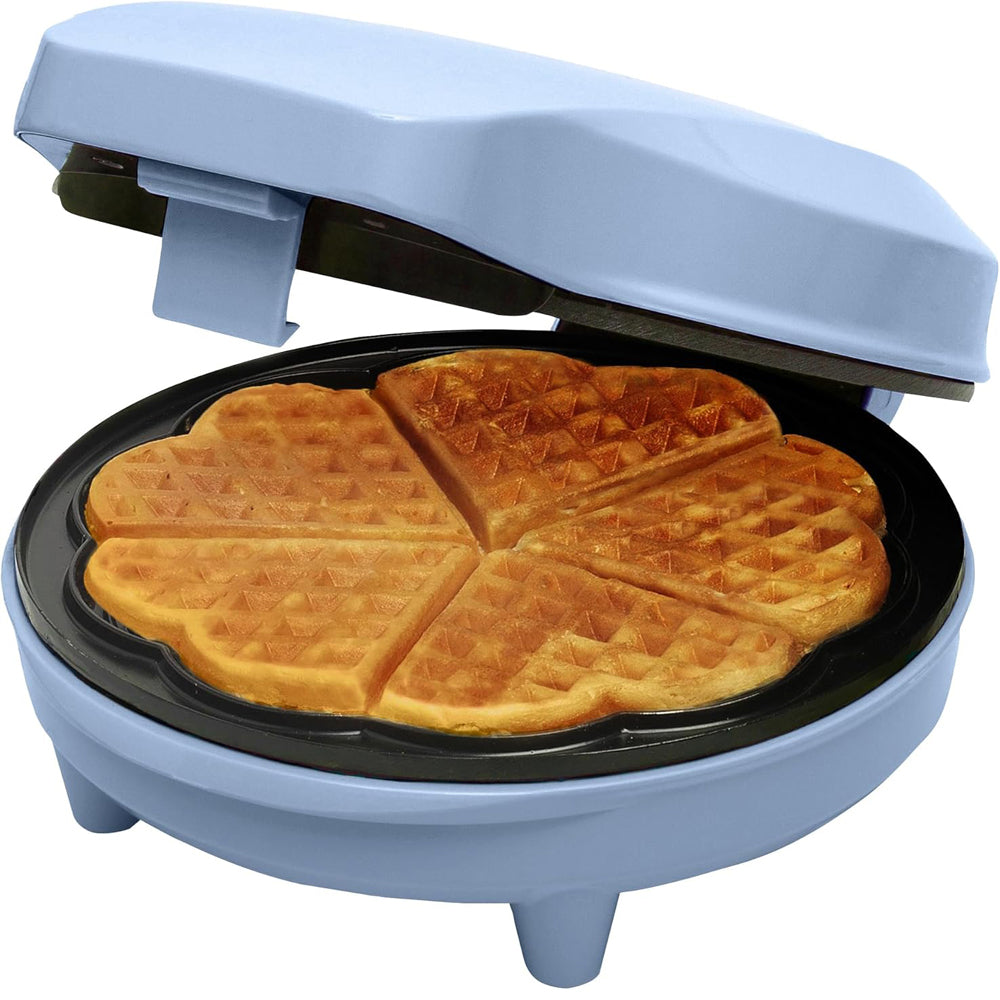 19 Waffle Maker – Blue Alloy Steel, Non-Stick Plates, Quick Heat, 2-Slice Breakfast Appliance