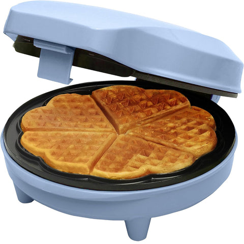 19 Waffle Maker – Blue Alloy Steel, Non-Stick Plates, Quick Heat, 2-Slice Breakfast Appliance