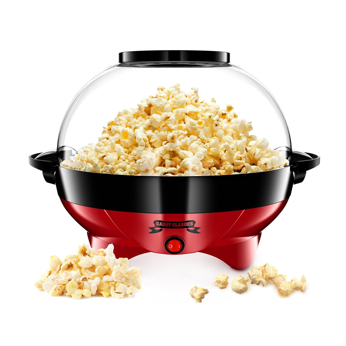 Gadgy® 800W Round Popcorn Maker – Non-Stick, Fast & Quiet Popcorn Machine