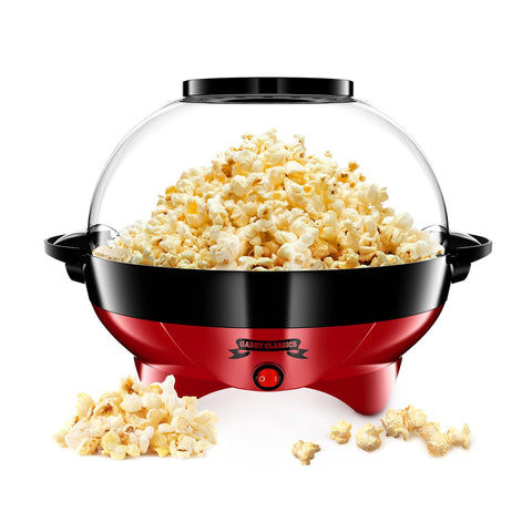 Gadgy® 800W Round Popcorn Maker – Non-Stick, Fast & Quiet Popcorn Machine