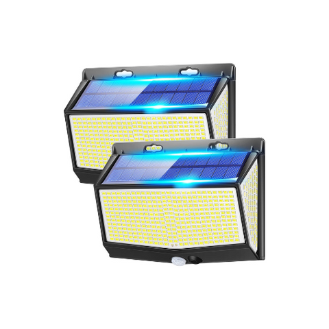 468 LED solar motion sensor security lights for outdoor use in the UK

