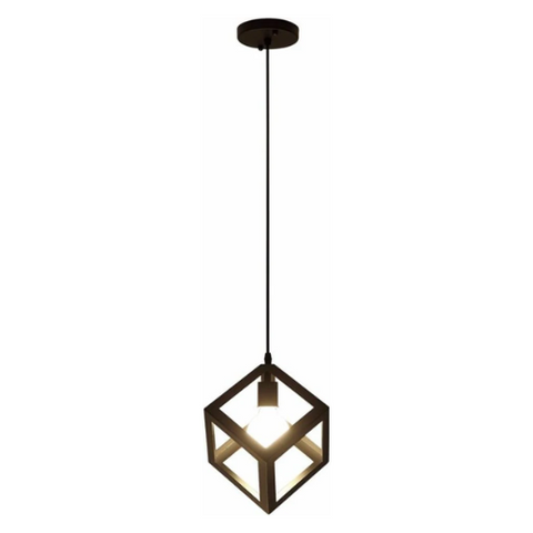 Geometric cube-style pendant light 

