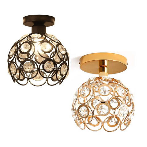 Gold ceiling lamp with globe design


