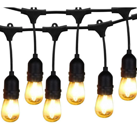 49FT commercial-grade outdoor string lights with LED bulbs

