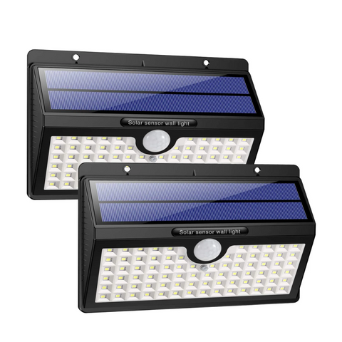 Energy-saving LED solar lights in backyard


