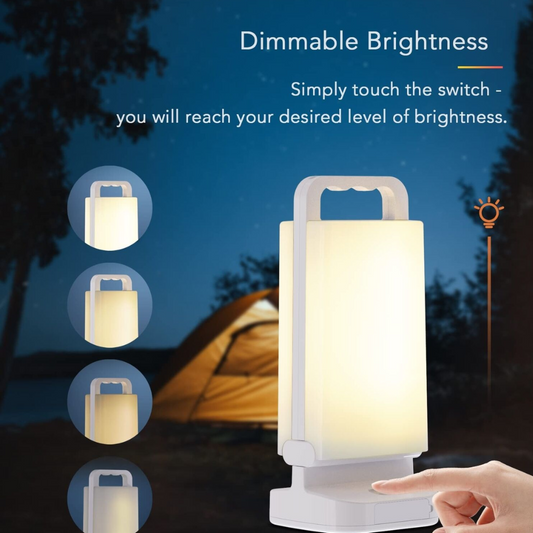 Solar Camping Lights Rechargeable Lantern 4400mAh 80 Hours Battery Life for Tent, Emergency Outages, LED Dimmable Lamp Indoor/Outdoor Use [Energy Class A]