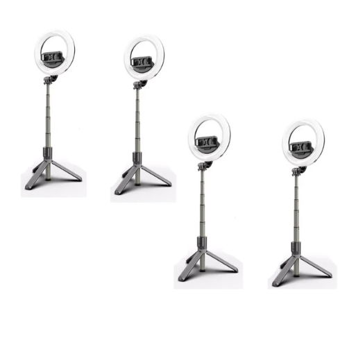 LED Bluetooth Selfie Ring Light With Tripod Stand In UK - 360 Degree Rotatable, Wireless Connection, Battery Powered 1200mAh, IP22 Waterproof, Foldable Stand and Phone Holder, Ring Light For Live chat,  Laptop, Zoom Calls, Makeup