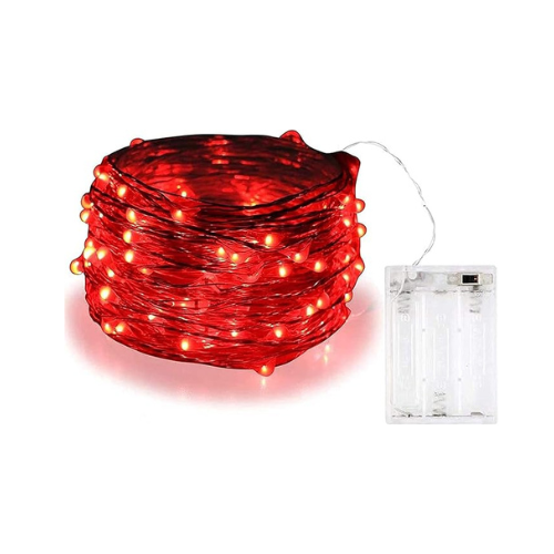 Battery Powered Fairy String Lights, 3M 30LEDs,Red Ambiance Lighting for Christmas，New Year's Eve，Valentines Day Decoration