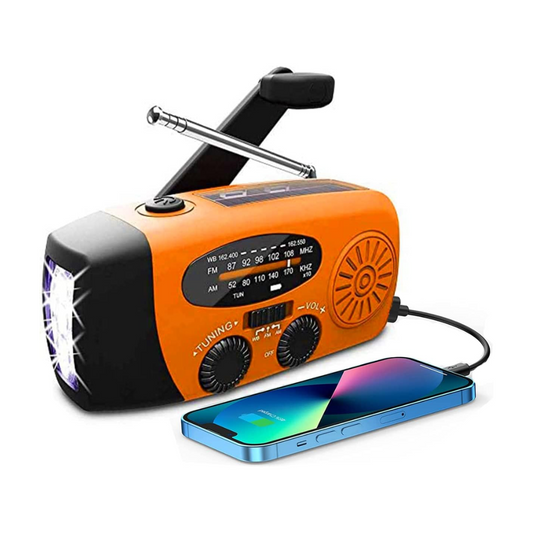 Wind Up Solar Radio,Portable Hand Crank Radio with AM/FM, Emergency Radio with 2000 mAh Rechargeable Power Bank,SOS Alarm, LED Torch Dynamo Radio,USB Mobile Phone Charger for Camping Outdoor