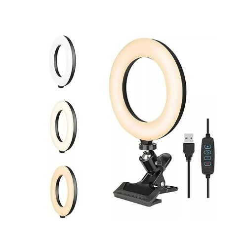 Modern Clip On Ring Light in UK - IP22 Waterproof, Flexible, AC Adaptor, Ring Light for Laptop, Zoom Calls, Video Meetings, Vlogging, Makeup
