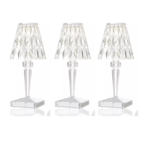 Decorative bedside setup with RGB crystal lamp


