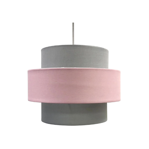 Easy Fit Light Shade Pink and Grey Design 2 Tier Ceiling Lighting Pendant