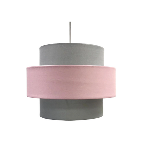 pink and grey 2-tier ceiling light shade
