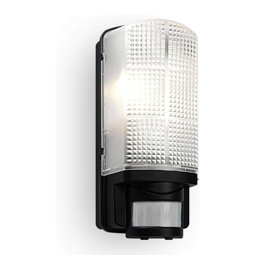 Black Outdoor Bulkhead Light – PIR Motion Sensor Security LED