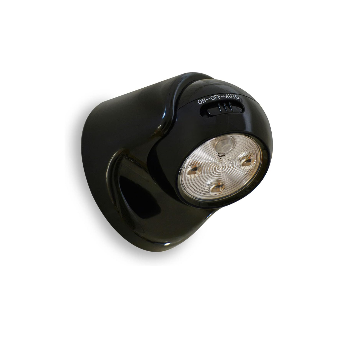Black outdoor light fixture on a white background