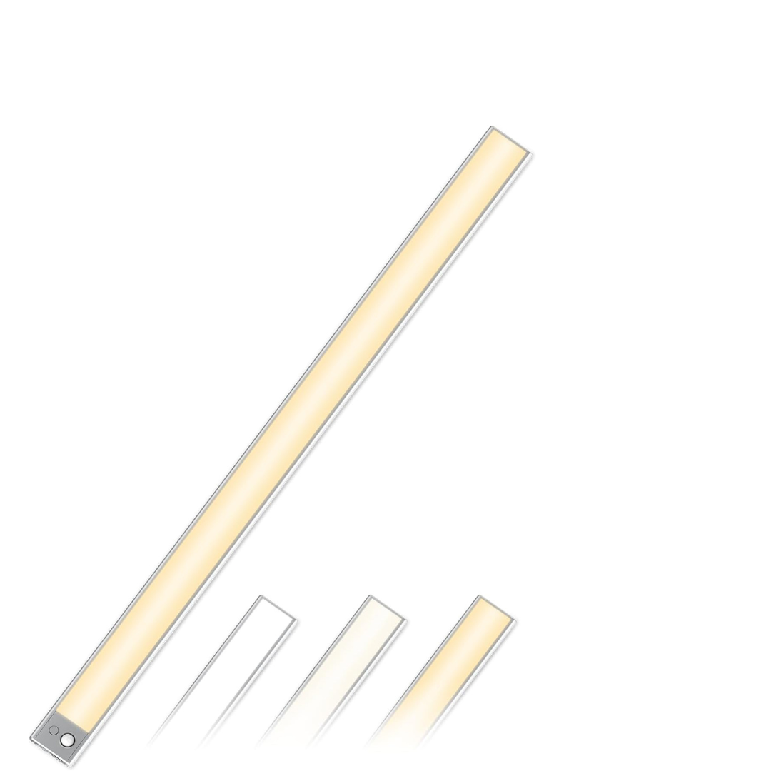 LED strip light with two additional components on a white background