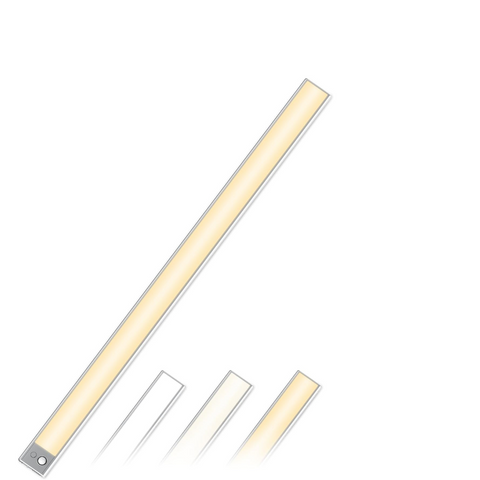 LED strip light with two additional components on a white background