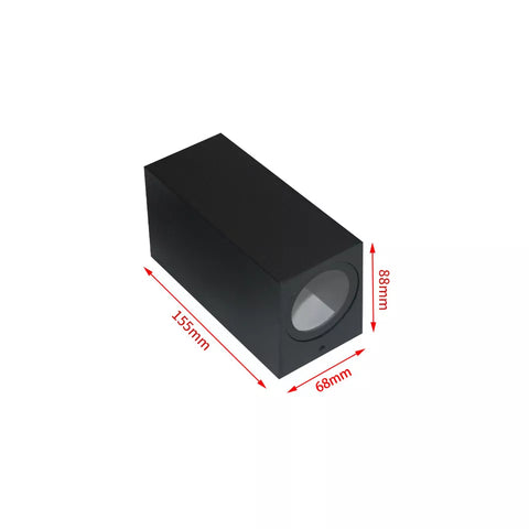 Close-up of PVC housing of the waterproof wall light

