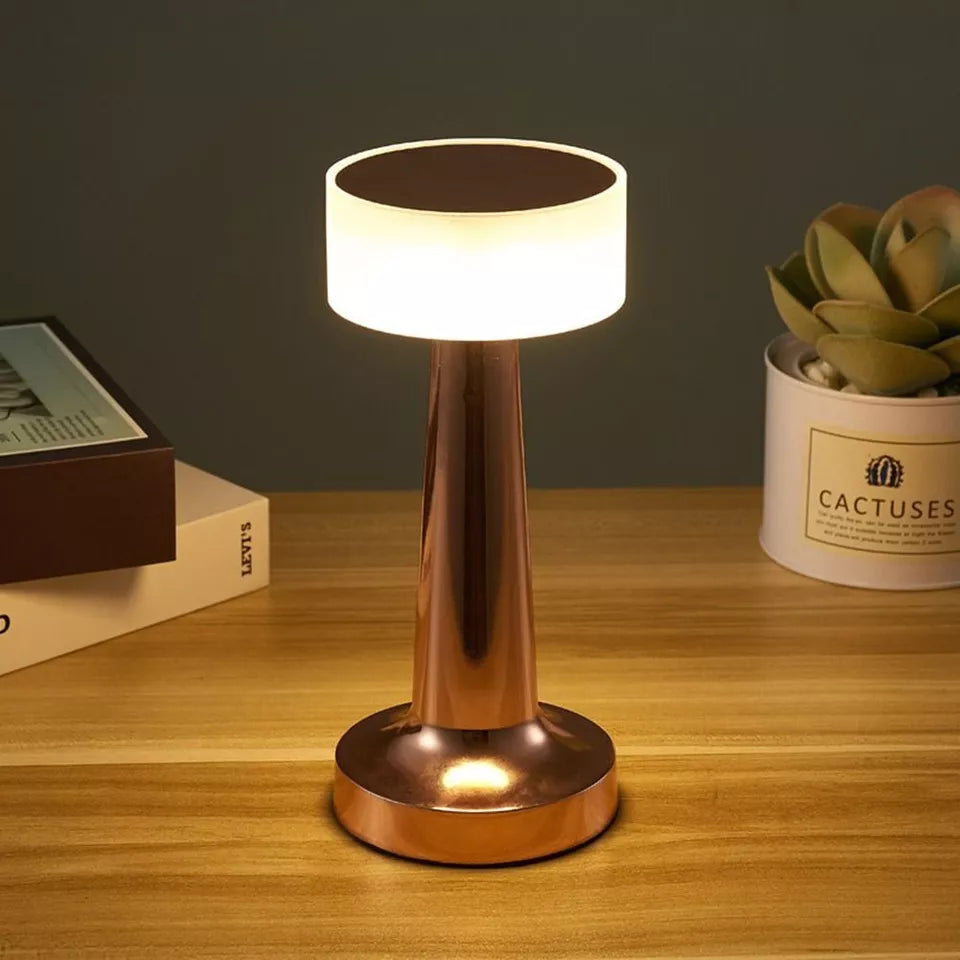 Usb charging iron table lamp, three level dimming, bar restaurant coffee shop led table lamp, bedroom dimming led night light
