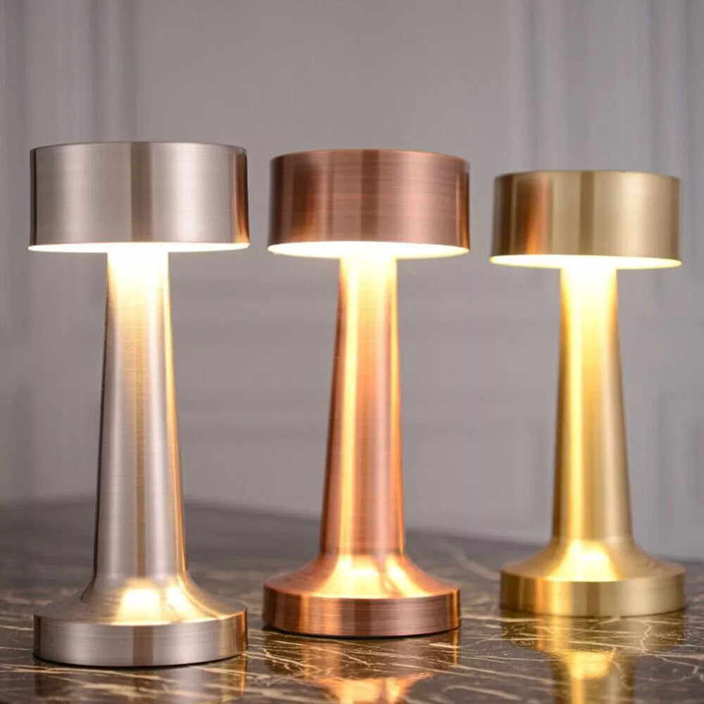 Usb charging iron table lamp, three level dimming, bar restaurant coffee shop led table lamp, bedroom dimming led night light

